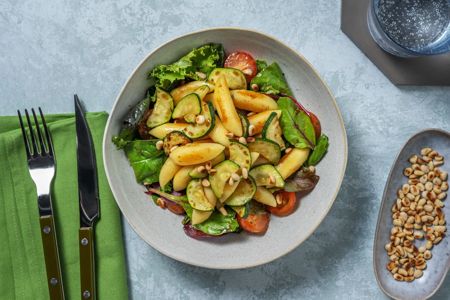 Schupfnudel Salad with Garlic Zucchini